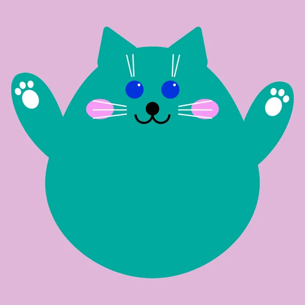 Cat Funny Pattern Background Design Kid Shirt Print Nursery Poster — Stock Vector