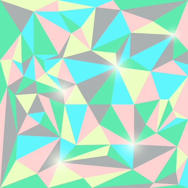 Fondo geométrico triangular vectorial abstracto con luces deslumbrantes — Vector de stock