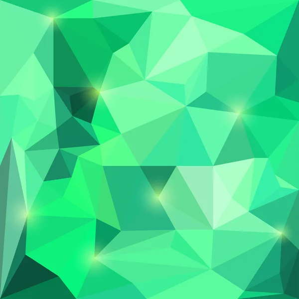 Fondo geométrico triangular vectorial de color verde brillante abstracto con luces deslumbrantes — Archivo Imágenes Vectoriales