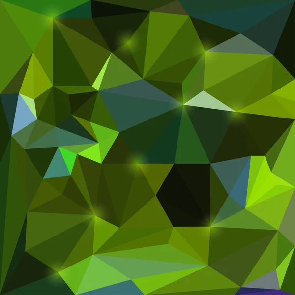 Abstracte heldere emerald gekleurde vector driehoekige geometrische achtergrond met in het oog springende verlichting voor gebruik in ontwerp voor kaart, uitnodiging, poster, spandoek, plakkaat of billboard dekking — Stockvector