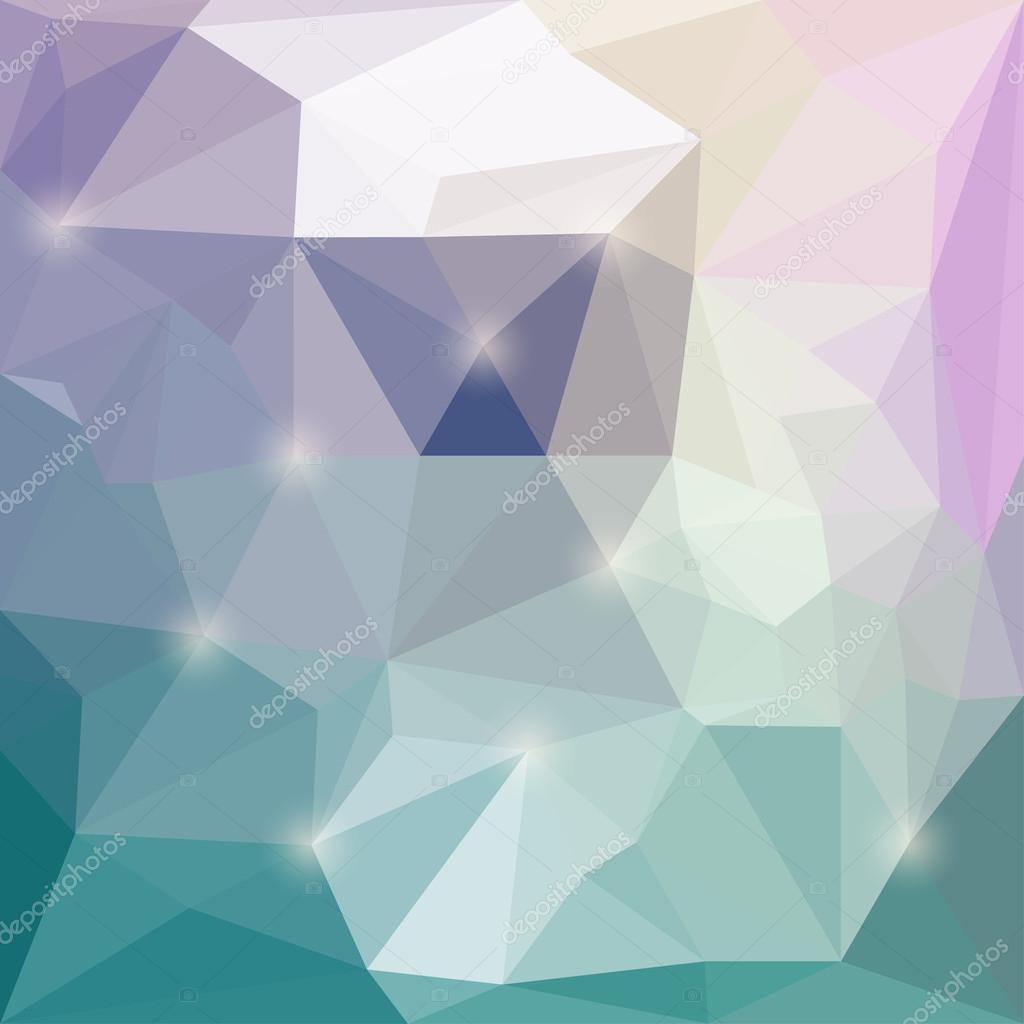 Abstract soft colored  vector triangular geometric background with glaring lights for use in design for card, invitation, poster, banner, placard or billboard cover