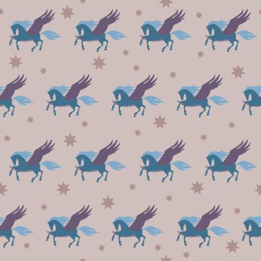 Pegasus at Dikişsiz desen arka plan