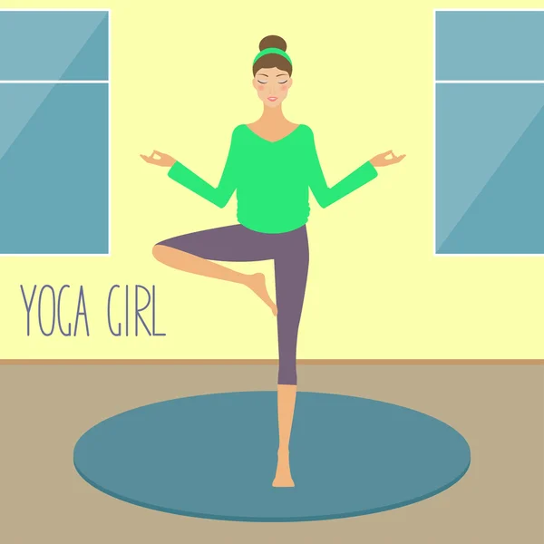 Yoga-Mädchen — Stockvektor