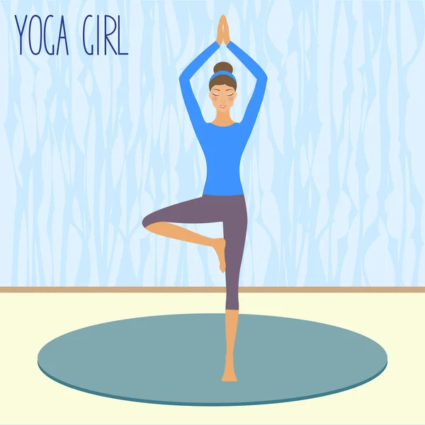Chica de yoga — Vector de stock