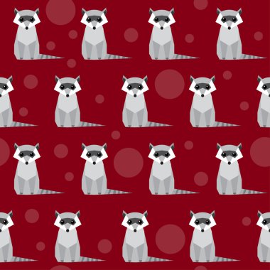 Raccoon seamless pattern clipart