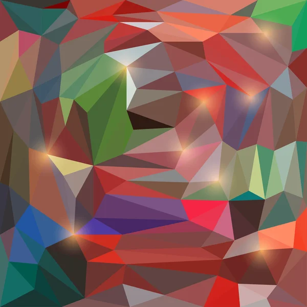 Fondo geométrico triangular vectorial abstracto con luces deslumbrantes para su uso en el diseño de la tarjeta, invitación, póster, pancarta, cartel o cartelera cubierta — Vector de stock