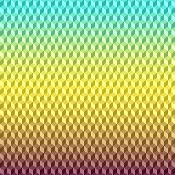 Fondo geométrico abstracto de los cubos 3D del vector del gradiente amarillo brillante y azul para el uso en diseño para la tarjeta, la invitación, el cartel, la bandera, la cartelera o la cubierta de la cartelera — Archivo Imágenes Vectoriales