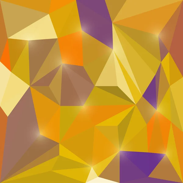 Abstrato laranja brilhante, amarelo e roxo colorido vetor triangular fundo geométrico com luzes brilhantes para uso em design de cartão, convite, cartaz, banner, cartaz ou outdoor capa — Vetor de Stock