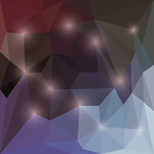 Abstrakte dunkel gefärbte Vektor dreieckigen geometrischen Hintergrund mit grellen Lichtern — Stockvektor