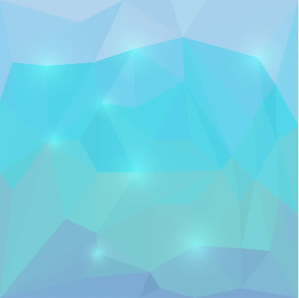 Abstracte helder blauw gekleurde vector driehoekige geometrische achtergrond met in het oog springende verlichting voor gebruik in ontwerp voor kaart, uitnodiging, poster, spandoek, plakkaat of billboard dekking — Stockvector