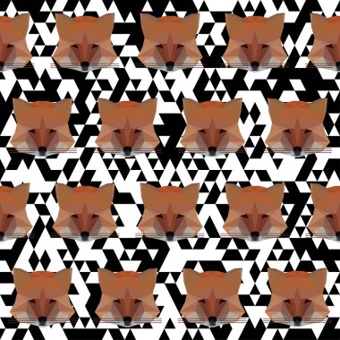 Poligonal fox Dikişsiz desen arka plan