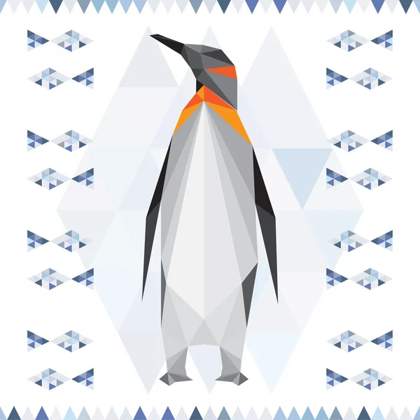 Fondo de penguin poligonales para el uso en diseño para la tarjeta, invitación, afiche, banner, cartel o cartelera tapa — Vector de stock