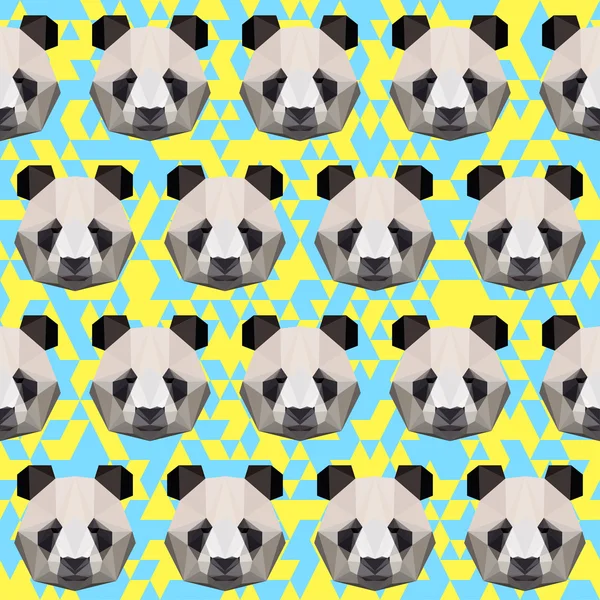 Polygonal panda sömlös bakgrund — Stock vektor