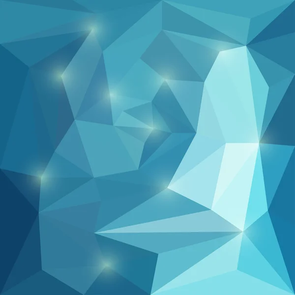 Fondo geométrico triangular de vector de color azul brillante abstracto con luces deslumbrantes para su uso en el diseño de la tarjeta, invitación, póster, pancarta, cartel o cartelera cubierta — Archivo Imágenes Vectoriales