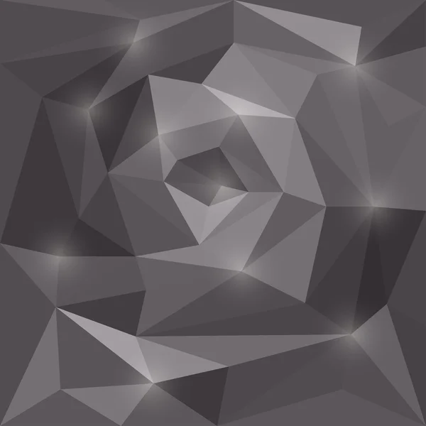 Abstract grijs gekleurde vector driehoekige geometrische achtergrond met in het oog springende lichten — Stockvector