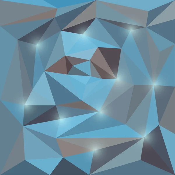 Fond géométrique triangulaire vectoriel abstrait avec des lumières éclatantes — Image vectorielle