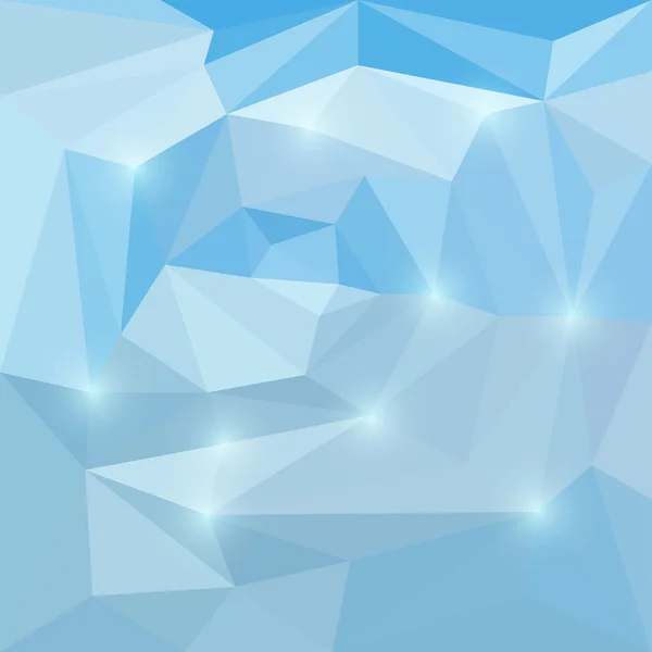 Abstrait bleu clair ciel coloré vecteur triangulaire fond géométrique avec des lumières éclatantes pour une utilisation dans la conception de carte, invitation, affiche, bannière, plaque ou panneau d'affichage couverture — Image vectorielle