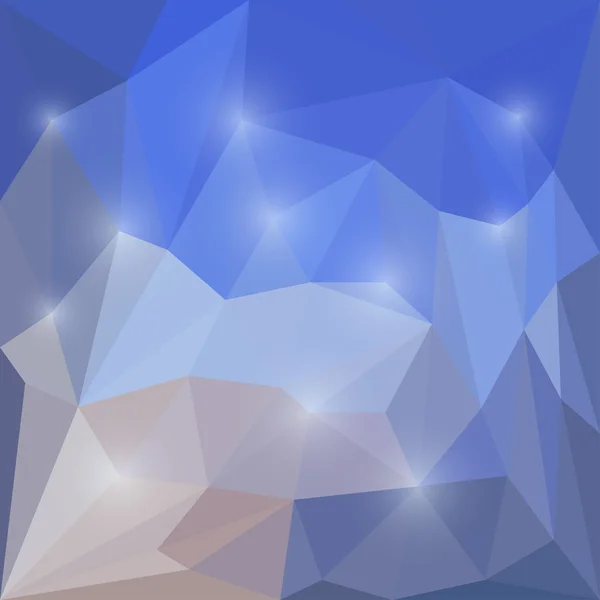 Abstrato céu azul brilhante colorido vetor triangular fundo geométrico com luzes brilhantes para uso em design de cartão, convite, cartaz, banner, cartaz ou outdoor capa — Vetor de Stock