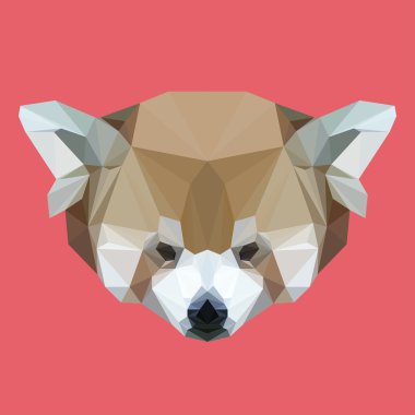 Poligonal soyut geometrik red panda arka plan