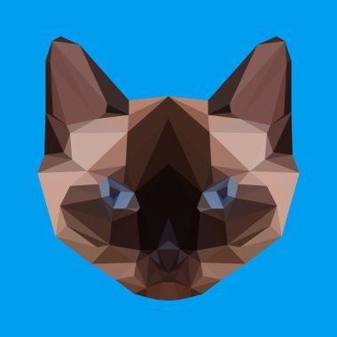 Poligonal soyut geometrik üçgen Siyam kedisi arka plan tasarım kullanmak için