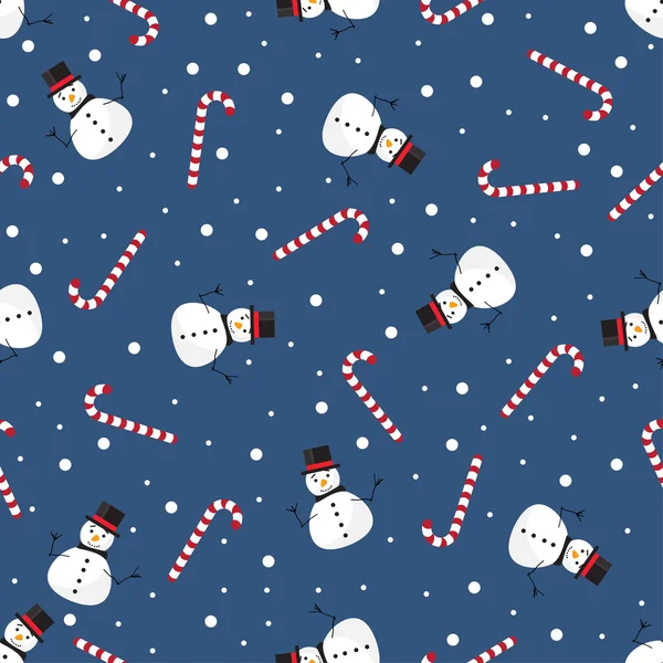 Vector pattern background with snowman — Stock Vector