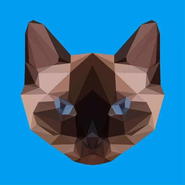 在设计中使用的多边形抽象几何三角暹罗猫背景 — 图库矢量图片