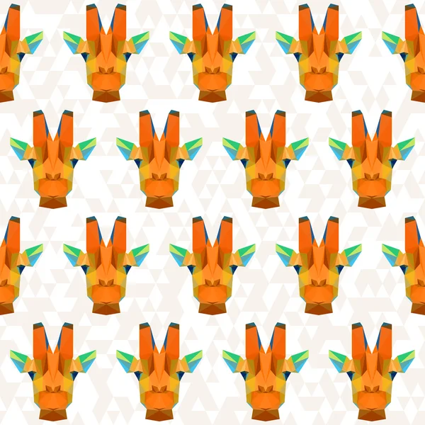 Bright colored polygonal giraffe pattern seamless pattern background — Stock Vector