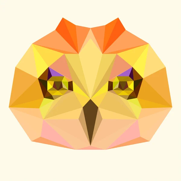 Fundo de coruja poligonal brilhante triângulo geométrica abstrata — Vetor de Stock