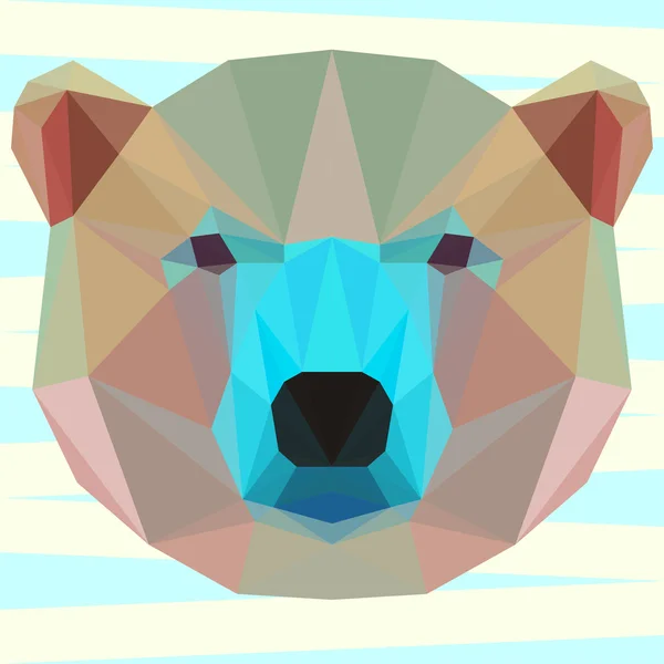 Smíšené barevné polygonální bílý medvěd pro použití v designu pro kartu, pozvánka, plakát, banner, nich nebo billboardu kryt — Stockový vektor