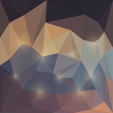 Bej ve mavi renkli vektör üçgen geometrik arka plan göze batan bej ışıklı