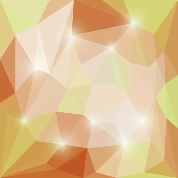 Abstracto brillante de color beige y verde vector triangular geométrico fondo poligonal con luces deslumbrantes — Vector de stock