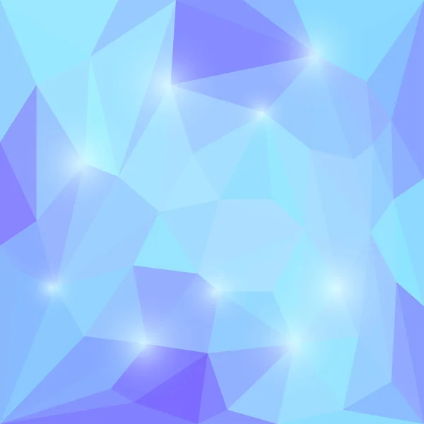 Abstraktní modrá a lila barevné vektorové trojúhelníkové geometrické pozadí s do očí bijící modrá světla — Stockový vektor