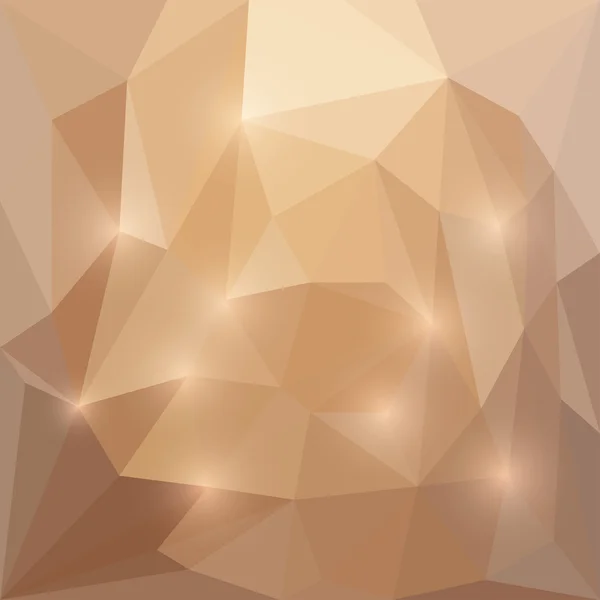 Abstracte beige gekleurde zonneschijn vector driehoekige geometrische achtergrond met in het oog springende lichten — Stockvector