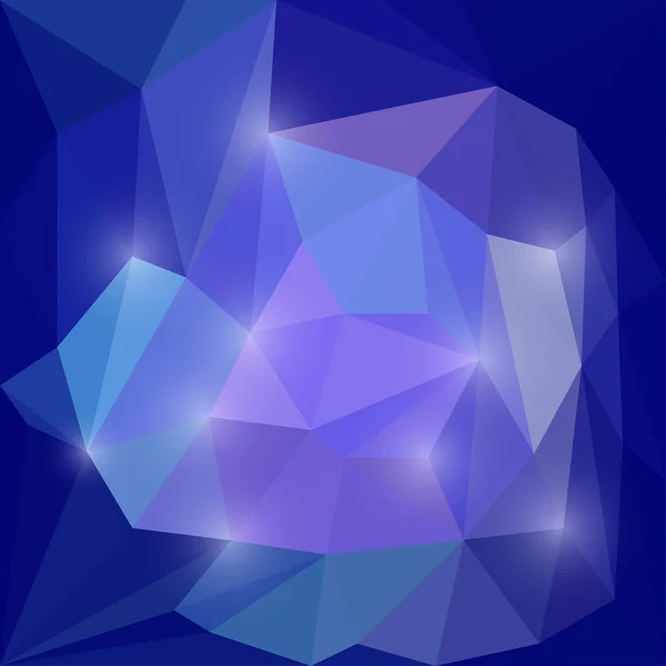 Abstraktní modré a fialové barevné vektorové trojúhelníkové polygonální pozadí s do očí bijící světla — Stockový vektor