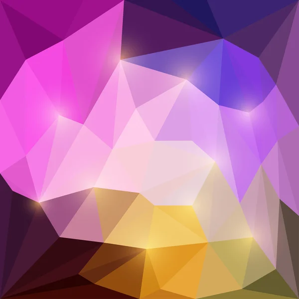 Fondo geométrico vectorial triangular llameante abstracto con luces deslumbrantes — Vector de stock