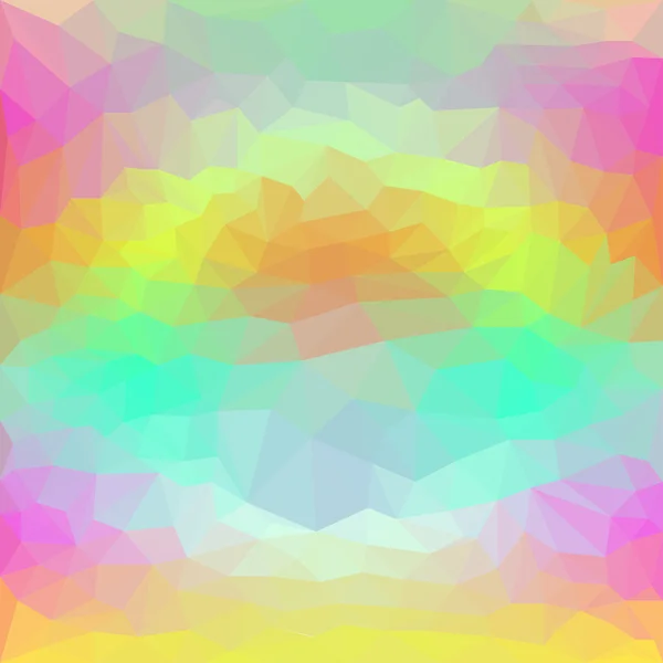 Fondo básico triangular poligonal abstracto para su uso en diseño con un círculo luminoso entre colores brillantes — Vector de stock