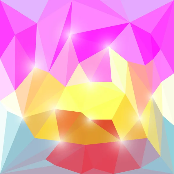 Абстрактный яркий многоугольный треугольный фон с яркими огнями для использования в дизайне — стоковый вектор
