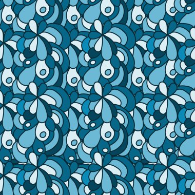 Mavi renkli soyut Dikişsiz dekoratif desen