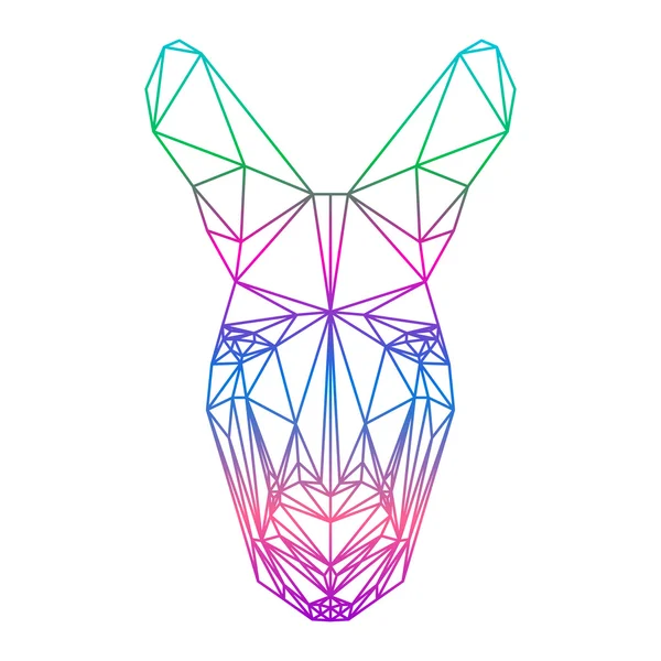 Silhouette polygonale abstrait dégradé coloré kangourou dessiné dans — Image vectorielle