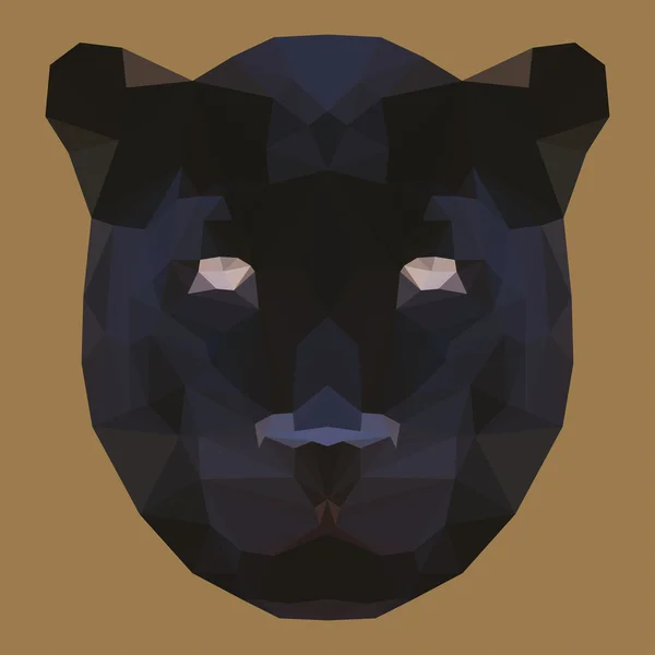 Veelhoekige abstracte geometrische wild panther geïsoleerd bruin achterop — Stockvector