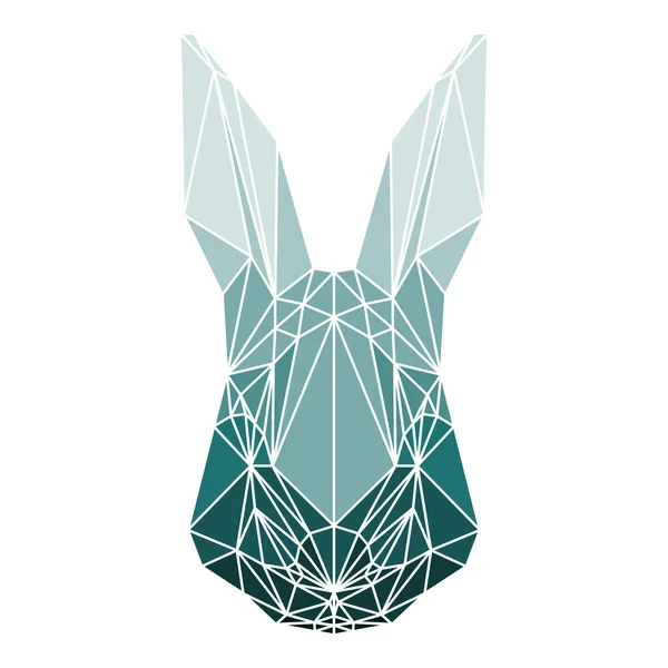 Polygonale abstrakte Kaninchen isoliert auf weißem Hintergrund — Stockvektor