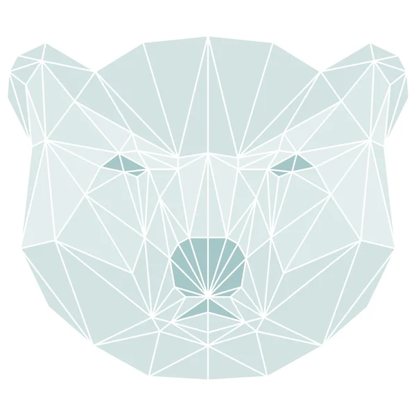 Polygonal abstract polar bear isolated on a white background — Stock Vector