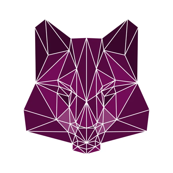 Polygonale loup abstraite isolé sur fond blanc — Image vectorielle