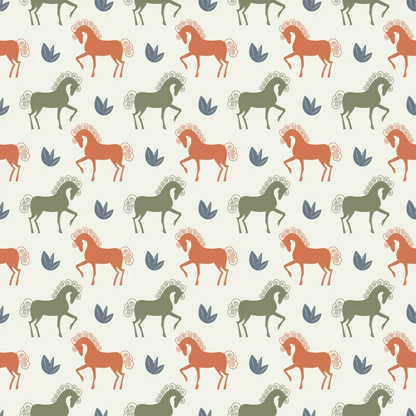 Vector horse seamless pattern background — Stock Vector