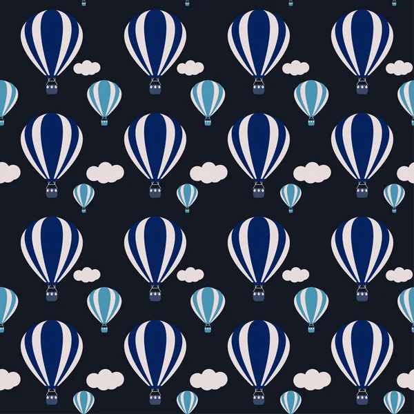 Vector hot air balloons seamless pattern background — Stock Vector