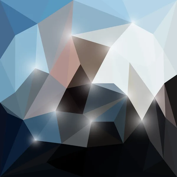Abstrakt geometrisk polygonal triangulär bakgrund med bländande ljus för användning i design — Stock vektor