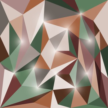 Göz kamaştırıcı ışıklar ile poligonal üçgen geometrik arka plan soyut parlak renkli