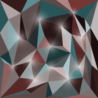 Göz kamaştırıcı ışıklar ile poligonal üçgen geometrik arka plan soyut parlak renkli