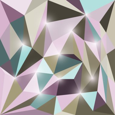 Göz kamaştırıcı ışıklar ile poligonal üçgen geometrik arka plan soyut parlak renkli