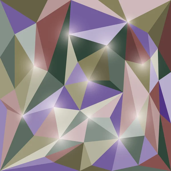 Fond géométrique triangulaire polygonal lumineux abstrait avec des lumières éclatantes — Image vectorielle